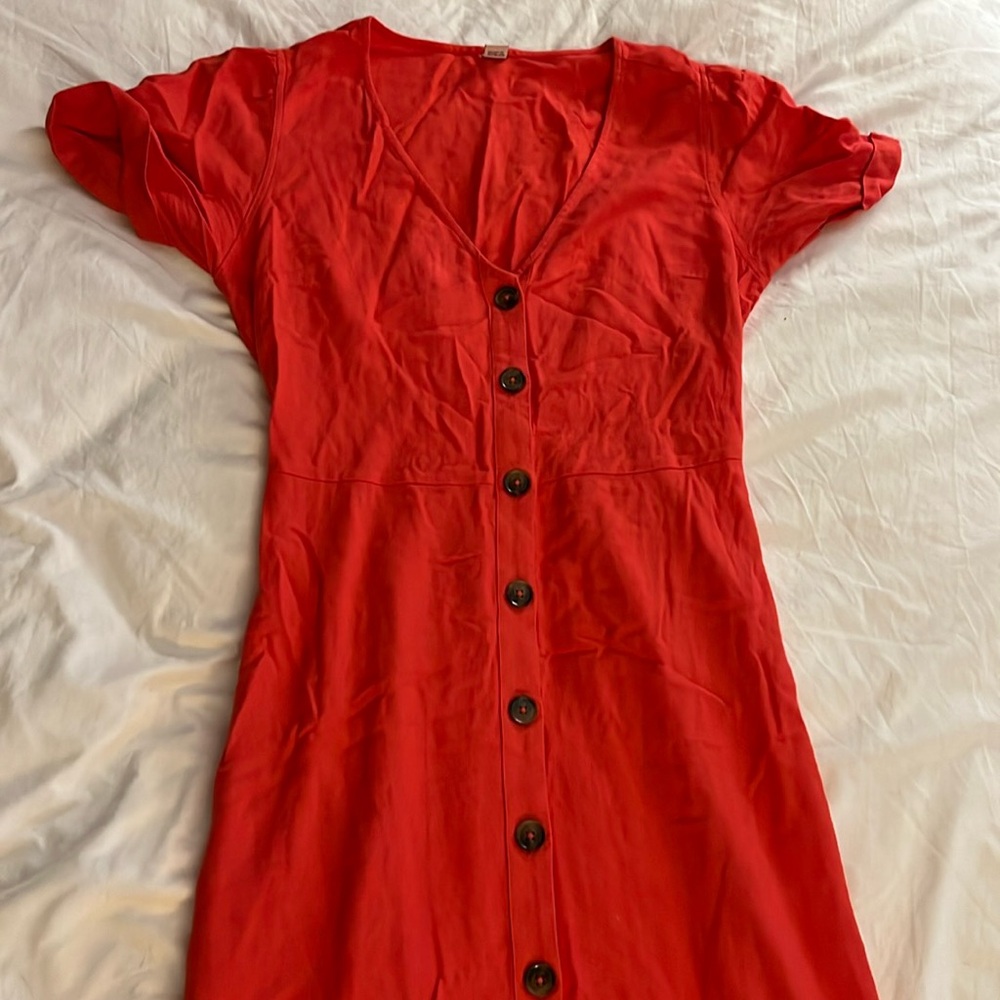 Old Navy Red Button-Down Dress